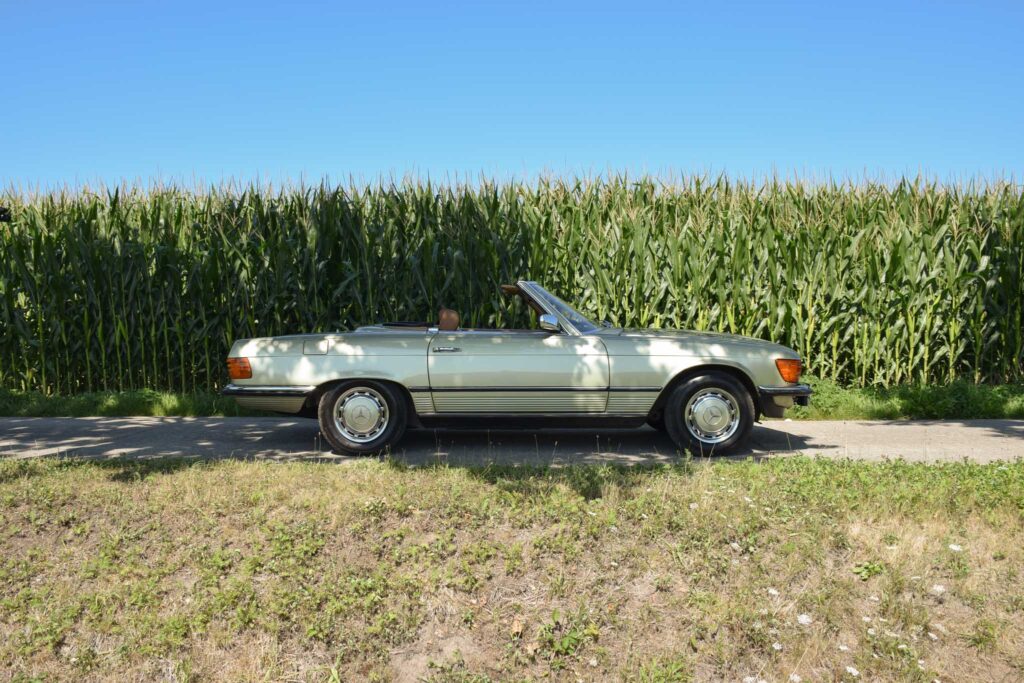 Thistle Green Mercedes 280 SL.