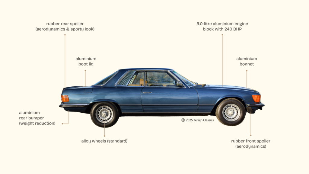 Key Features of the Mercedes-Benz 450 SLC 5.0 and 500 SLC